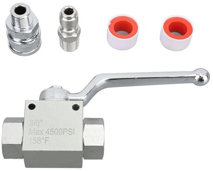 4500 Psi Druck Waschmaschine Schlauch Kit Ball Ventil Kit Edelstahl Schnellverbindungsanpassungen Hochdruck Wasserpistole Accessoire für eine Effiziente Reinigungsregelung (3/8