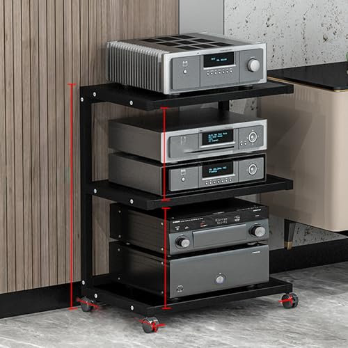 Supporto angolare per Supporti AV a 3 Livelli, Ripiani angolari in Legno, mobiletto per componenti, Centro di intrattenimento TV angolare, Supporto per Audio-Video, Supporto per Giradischi C