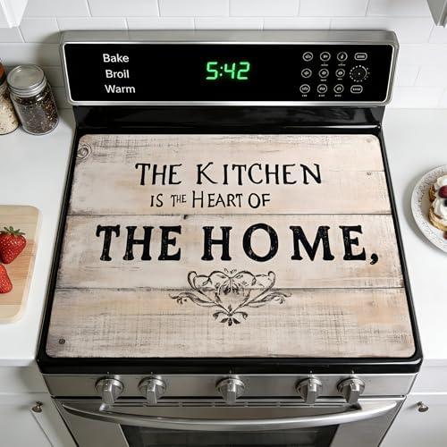 Stove Top Cover for Electric Stoves: All-in-One Heat-Resistant Protector Mat, Non-Slip Kitchen Counter Mat 28''x20''