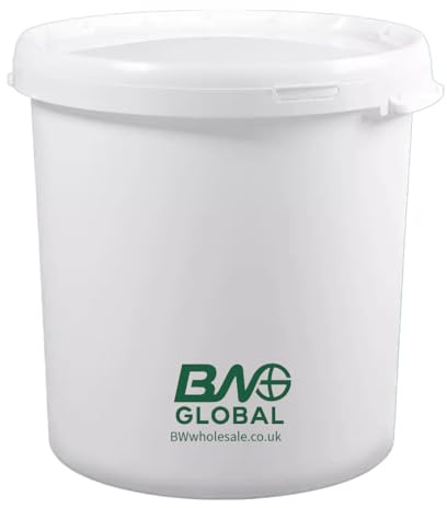 20L White Plastic Bucket with Lid – Food Grade, Leak-Resistant, & Reusable | Ideal for Kitchen, DIY, Paint, Crafts & More (1)