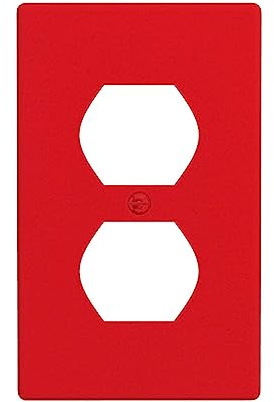 Phayah Placa de pared dúplex de color rojo con patrón de enchufe doble, tamaño estándar, policarbonato, termoplástico, doble enchufe