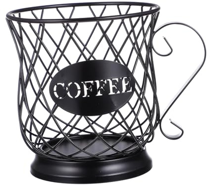 MUELODSIC Capsule Caffè in Metallo Nero Organizer Compatto per Capsule e Tazze Supporto da Banco e Bar Design Semplice e Resistente