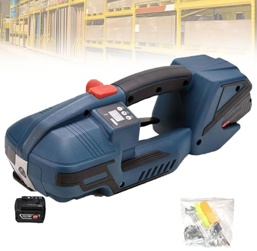 AiODiO Cercleuse électrique Rechargeable avec écran LCD, Batterie 4000 mAh, tendeur 900 N-3200 N, pour usines et entrepôts 1battery