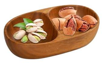 Snackschale aus Holz für Pistazien – doppellagige Nussschale mit Boden, elegantes Arbeitsplatten-Design | Praktischer Halter für Sonnenblumenkerne, Erdnüsse, Kirschen, Früchte,