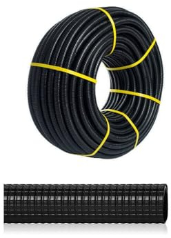 Tubo Corrugado Reforzado Ø32 mm – Rollo de 50 Metros – Protección Para Cableado – Instalación Segura – Apto Para Interior y Exterior – Color Negro