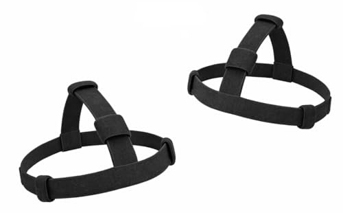 Vidsmow 2 PCS Cinghia per Lampada Frontale, Nera, Fascia Comoda e Regolabile per Lampade Frontali Compatibile Con Molti Modelli Di Lampada Frontale, Accessorio Essenziale (En forma de T, 2)