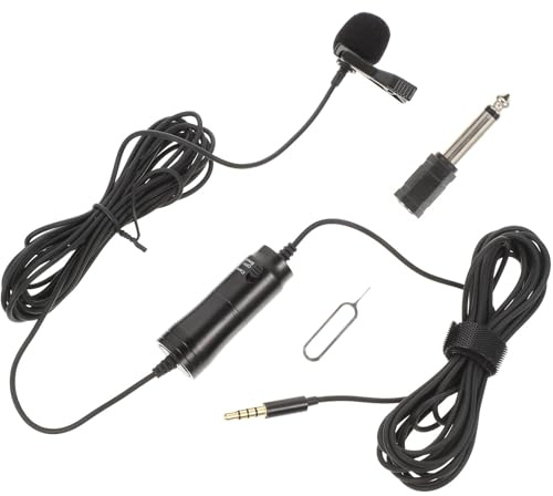 SHINEOFI Micro-Cravate 3,5 Mm Haute Sensibilité Pince Robuste, Microphone pour Téléphone, PC et Caméra, Micro D'enregistrement Vidéo et Conférence, Adapté aux Interviews et Streaming