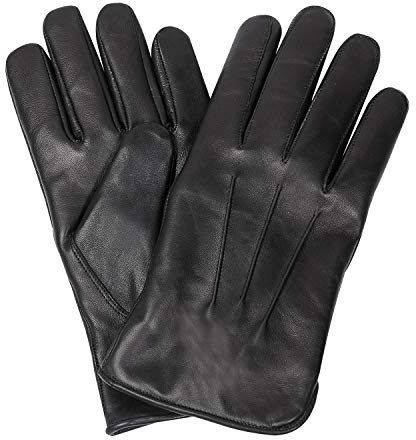 Hand Fellow Herren Lederhandschuhe Fleecefutter Warme Winterhandschuhe Touchscreen-kompatibel (Original schwarz, Large)