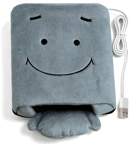 OFKPO Handwärmer USB Mausunterlage,Smiley GesichtsPlüsch Maus pad(Braun)