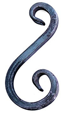UHRIG S Schnörkel Bogen, Eisen Schnecke aus 12x12mm Vierkantstahl geschmiedet, Schmiedeeisen Zierelement für Geländer, Zaun uvm. 180x88mm