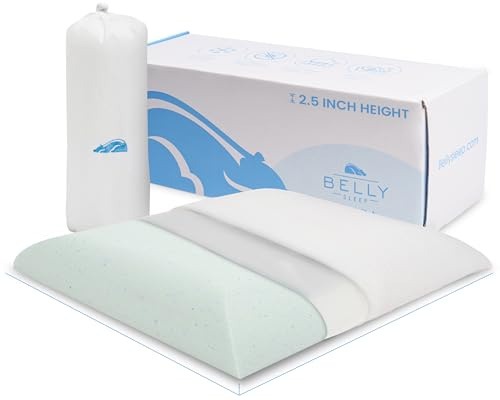 Pillow for Stomach Sleeper – Cooling Gel Memory Foam Cushion with Moisture-Wicking Cover – Cool Gentle Ultra Thin Pillow for Sleeping – Slim Flat Pillows for Sleeping Thin Ultimate Comfort - Travel