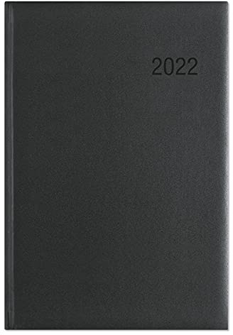 Wochenbuch schwarz 2022 - Bürokalender 14,6x21 cm - 1 Woche auf 2 Seiten - mit Eckperforation - Notizbuch - Wochenkalender - 766-0020
