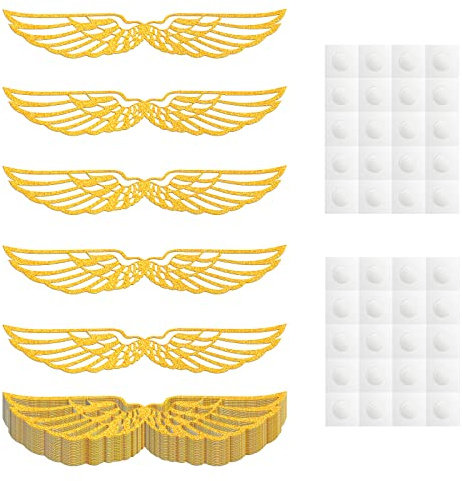 SAVITA 50 Stück Goldene Flügel Cupcake Topper Kindergeburtstag Cupcake Deko Zauberer Geburtstag Party Kuchendekoration Tortendeko für Süßigkeiten Fans Party Geburtstag Backen Muffin Topper Deko