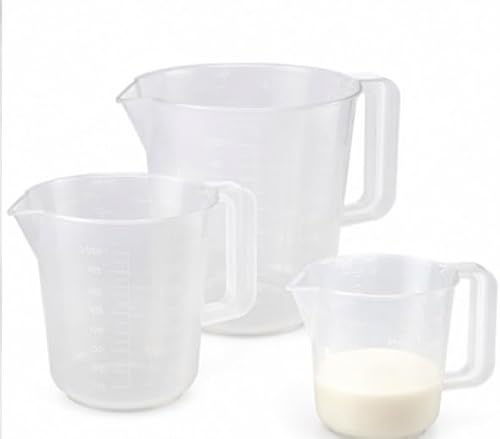 Citystores® 3 Pack Measuring Jugs – 1, 2 & 3.5 Pint Clear Plastic Mixing & Measuring Jugs with Handle & Pouring Spout for Kitchen, Baking, Laboratory, Garden & Cleaning