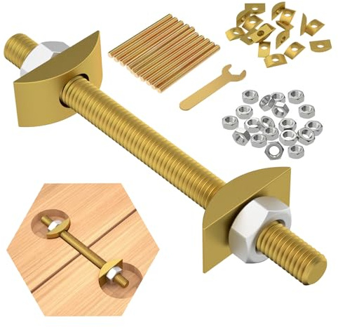 Countertop Connector Bolts, Table Top Fasteners, Joint Connectors Drawbolt Pack, Miter Draw Bolt and Zipbolt, Butcher Block, Bed Connecting Kit & Furniture (5/16 x 3-1/2 (10PCS))