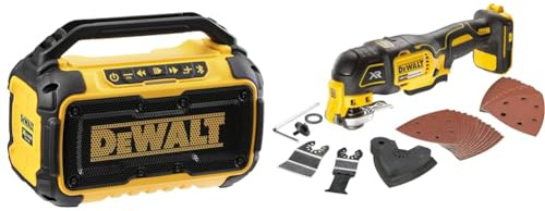 DCR011 Bluetooth® Speaker 10.8-54V Li-ion Bare Unit & DCS355N-XJ Oscillating Multi-Tool 18V Li-Ion Cordless Brushless Battery Powered, LARGE
