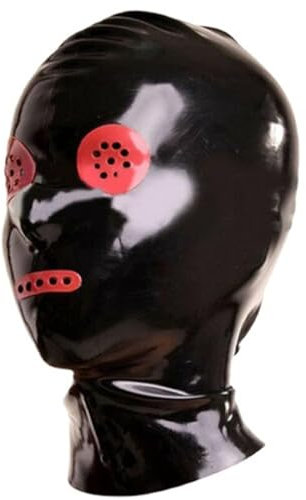 Sexy Vollmaske Extrem Sklave Bondage Maske Lassen Atemlöcher Erotik Latex Maske Erotikspiele Devote Sex Maske Handgefertigt Adult Latex Augenmaske für Maskerade, Cosplay, Partyauftritt,L