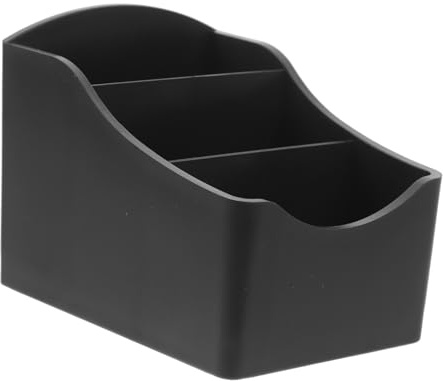 Boîte de Rangement pour Sachets de Sucre, Abs Noir, Multi-compartiments | Grosse Capacité, Tri Facile des Sachets de Thé et Petits Objets, Design Moderne pour Comptoir la Cuisine