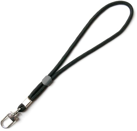 trage.band® dragonne réglable pour poignet avec mousqueton, noir