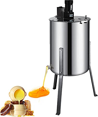 Ewyi Séparateur D'Extracteur De Miel Électrique À 4 Cadres Amélioré, Manivelle De Tambour En Nid D'Abeille En Acier Inoxydable, Équipement De Centrifugeuse De Rucher D'Extraction Professionnelle Pour
