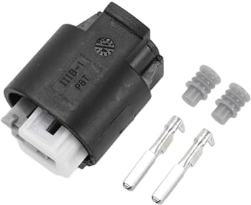 A ABSOPRO 2 Pin Water Temperature Sensor Connector Plug for Mini Cooper | 0.6mm Series Female Wire Terminal, Plastic Black, 1 Set, for Mini Cooper, for BMW, Plastic