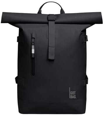 GOT BAG Rucksack Rolltop 2.0 | Laptop Rucksack wasserdicht mit Herausnehmbarer 15,6“ Laptoptasche | 31 Liter Füllvolumen Rollrucksack (black monochrome)