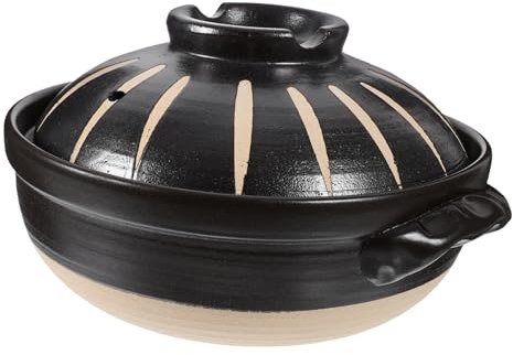 LALADEFIEE Casseruola in Ceramica 1l Pentola Per Stufato Di Cibo Con Coperchio Resistente Alte Temperature Piccola Pentola Calda Per Cucina Domestica Risparmio Energetico