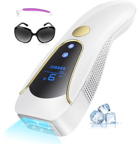 Épilateur Lumière Pulsée avec Fonction de Refroidissement, 3 en 1 Épilateur Laser IPL avec Fonction de HR/RA/SC,999,900 Flashs/9 Niveaux D'énergie,Épilation Laser pour Corps Aisselles Jambes et Bikini