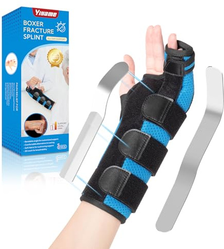 YiYame Boxerfrakturschiene, Ulnarschiene links, 4. und 5. Mittelhandfingerschiene, Boxerorthese Hand & Handgelenkschiene für Damen & Herren, links, S