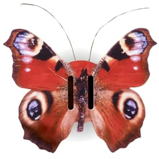 Orange Butterfly House for Garden, Wooden Butterfly House Kit, Decorative Insect Hotel to Attract Butterflies, Bees, and Pollinators