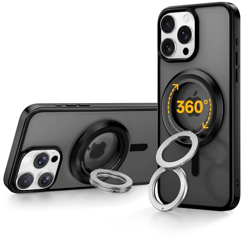 SYNCWIRE Phone Ring Holder Grip for MagSafe, 360° Rotation Magnetic Cell Phone Grip Stand Two-Sided Magnetic Compatible with iPhone 17 16 15 14 13 12 Pro Max fits MagSafe Accessories