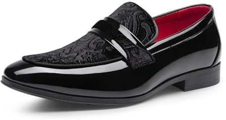 Bruno Marc Mocassini Tuxedo Classici da Uomo in Velluto Slip on Elegante Patent Scarpe,Size 43,Nero-Velluto,SBLS2407M