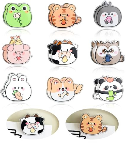 9 PCS Cute Chip Clips Food Bag Clip Set, Animal Shaped Sealing Clips Funny Kitchen Snack Bag Sealer, Acrylic Chip Clip for Airtight Seal Food Storage