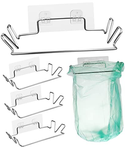 UTHCLO 4sets Garbage Bag Holder Rack Over The Door Trash Bag Holder Easy Install No Drilling Kitchen Cabinet Door Hanger