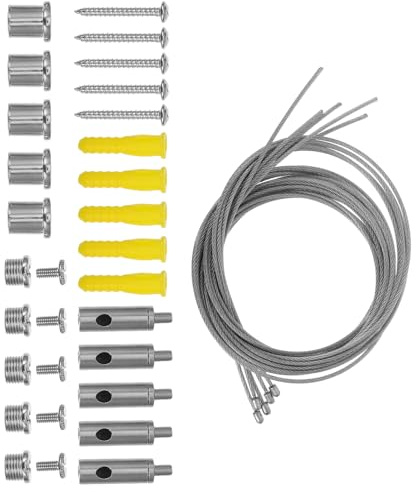 Operitacx 5sets Photo Wire Rope Panel Suspension Wire Ropes Hanging Kit Ceiling Light Hanger Practical Lamp