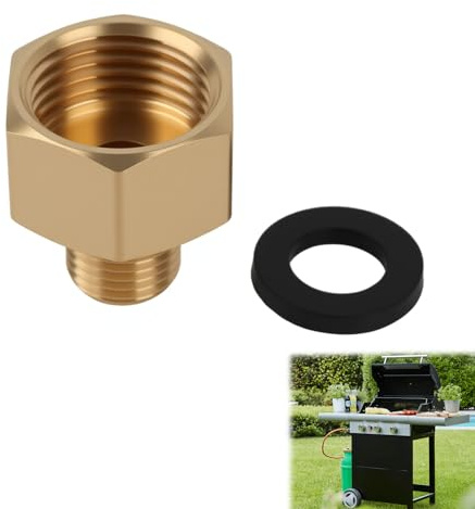 Adaptador Gas Latón, Adaptador de Gas LPG 1/2 R a 1/4 Lks, Conector para Estufas, Grifos y Mangueras de Gas, Conector de Cobre para Cocina de Gas Butano para Camping y Barbacoa