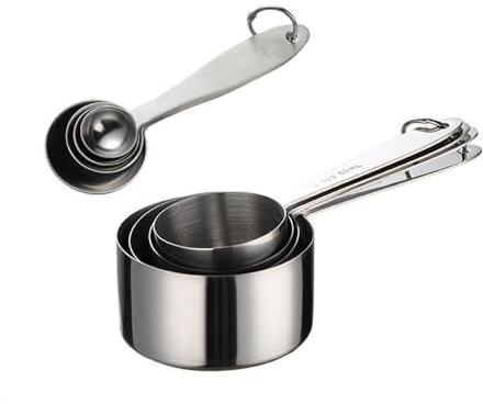 Cuchara Medidora Juego de 8 cucharas medidoras for hornear y tazas con escala para Medir(Colour 1)