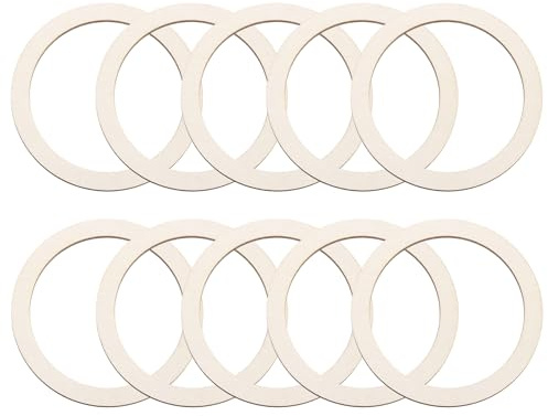 QUARKZMAN 3 Anneaux De Bois Non Finis Rondelles De Bois Naturel Cercle Forme Plate Ronde Ornements Tranches De Bois Pour Cadres Projets De Bricolage Peinture Décoration D'Intérieur 40Pcs