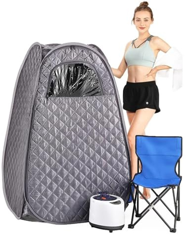 Sauna a vapore portatile for la casa for tutto il corpo da 2,6 litri, 1000 W, Tenda for sauna con telecomando for sedia timer 90 minuti for cottura a