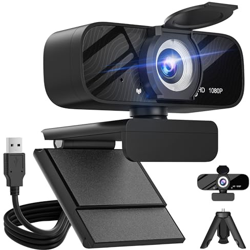 Gohero Full HD 1080P Video Webcam, Noise Cancellation, Privacy Cover, Wide-Angle Lens, Auto Light Correction, Plug & Play USB Webcam for Laptop, Desktop, PC, Mac, Zoom, Limited Series