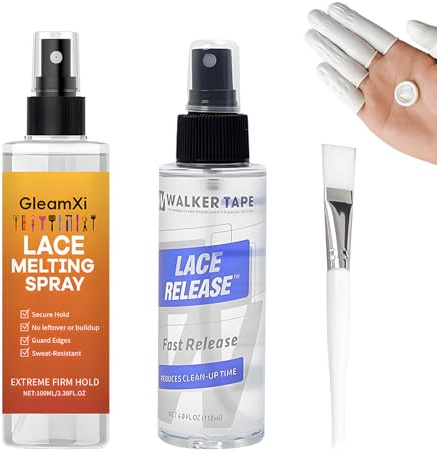 Bonding Löser für Extensions 118ml,Perücken Kleber/Wig Glue 100ml | Inkl. Fingerschützer,Kleberpinsel,Tape Extension Löser Spray,Bondinglöser Entferner für Spitzenperücken,Haarverlängerungen