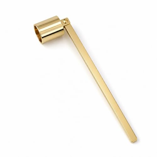QIHAWN Gold Stainless Steel Candle Snuffer, Long Handle for Home Decor | 360° pivoting head, gold stainless steel, long anti-scald handle, smoke-free, rustproof, for aromatherapy candles & decor