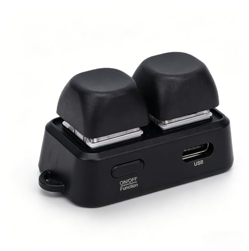 Sxhlseller Tastierino a 2 Tasti, Tastiera Meccanica USB Bluetooth Dual Mode con una Sola Mano, Tastierino Macro Programmabile con Retroilluminazione RGB per Wins per Ufficio Giochi