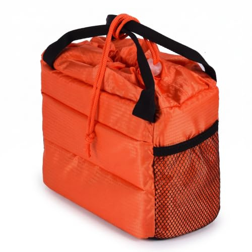Topiky Waterproof Padded DSLR/SLR Camera Bag, Portable Insert Partition Camera Handbag Shockproof Protective Case Carrying Pouch Bag for DSLR Camera/Lens(Orange)