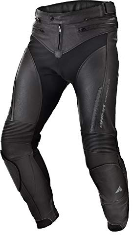 SHIMA Chase Pantalones de Moto - Cuero, Pantalones Deportivos con Protectores de Caderas y Rodillas, Piel Perforada, para Traje de 2 Piezas (Negro, 58)