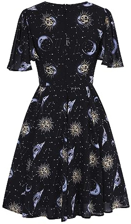 Hell Bunny Solaris Dress Frauen Mittellanges Kleid schwarz
