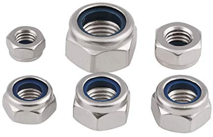 YINSONG Edelstahl Sechskantmuttern - M12/M14/M16/M18/M20 High Hardness Nylonmutter Sicherungsmuttern Nyloneinsatz-Kontermutter, M12(10pcs)