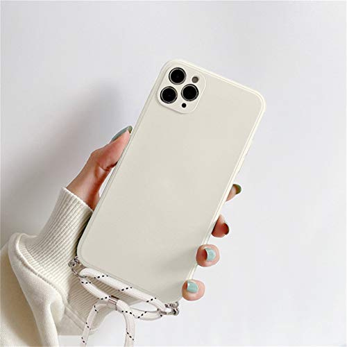 Bakicey Handykette kompatibel mit iPhone 11 Hülle Silikon HandyHülle, iPhone 11 Necklace Hülle mit Band - Schutzhülle Bumper Case Cover mit Kette zum umhängen für iPhone 11 (6,1'') - Beige