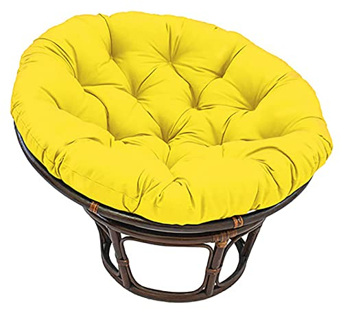 Papasansessel Kissen Yellow Wasserdicht Egg Chair Kissen Polster für Papasansessel für Indoor Outdoor Ersatzpolster, Ohne Stuhl (Ø130cm/51.1 in)