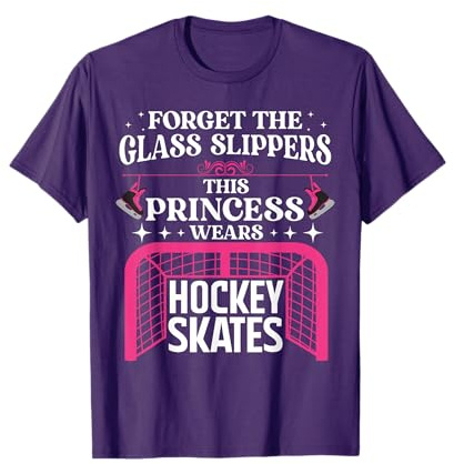 Funny Ice Hockey Art for Women Girls Ice Hockey Player Lover T-Shirt